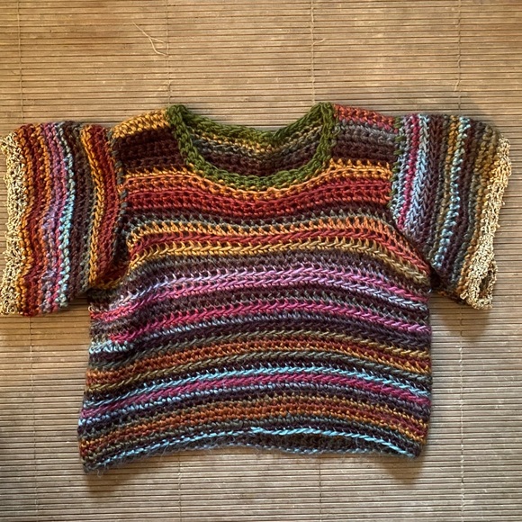 Vintage Sweaters - Vintage Handmade Rainbow Sweater